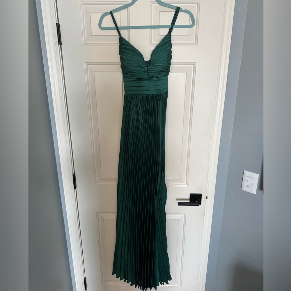 Minuet green satin dress